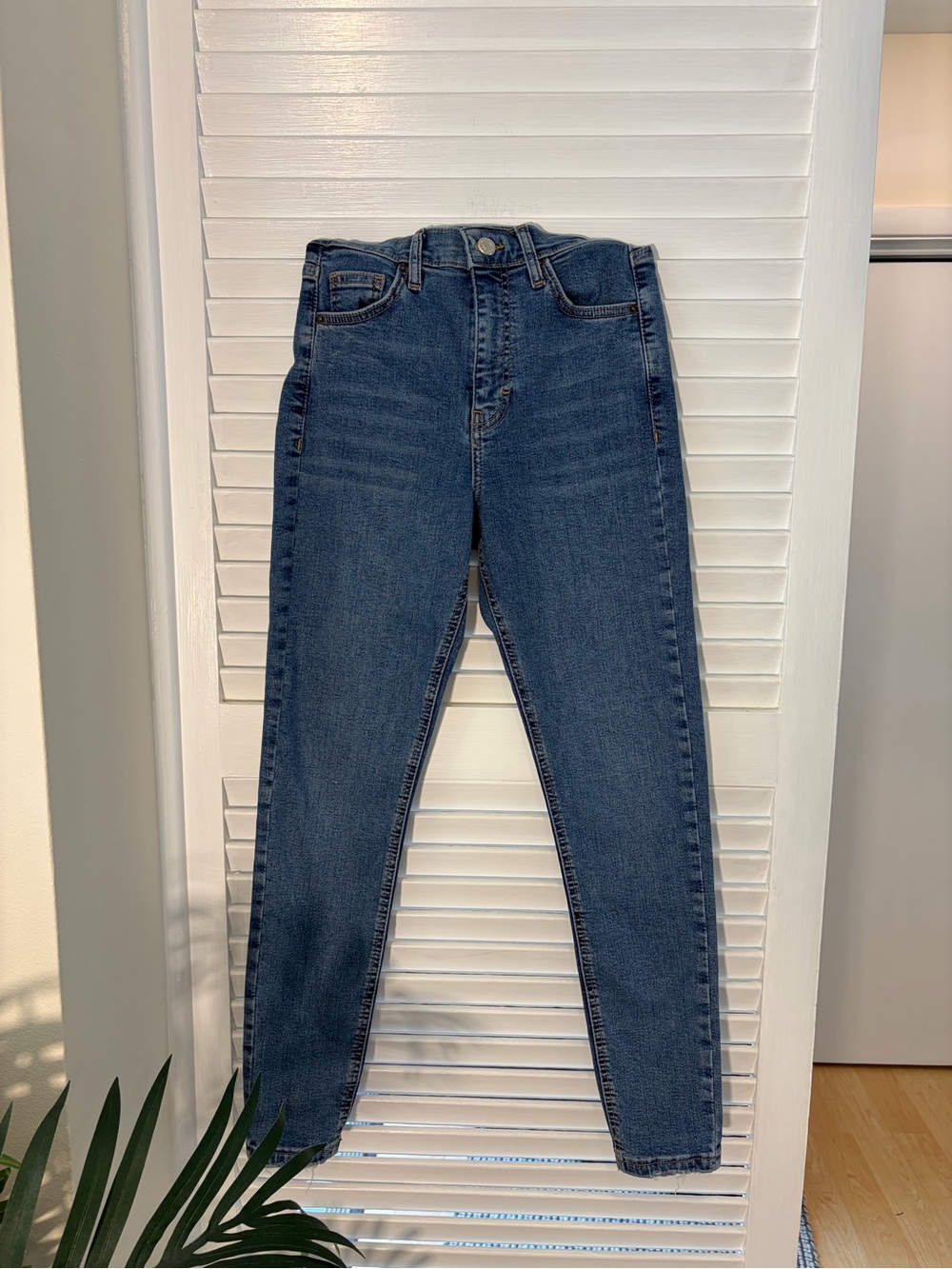 Topshop JAMIE Skinny Jeans in Blue Wash
